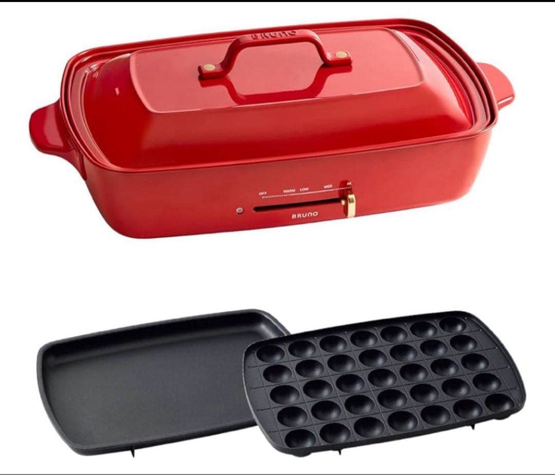 新品未使用 BRUNO ホットプレート グランデ BOE026 レッド　赤