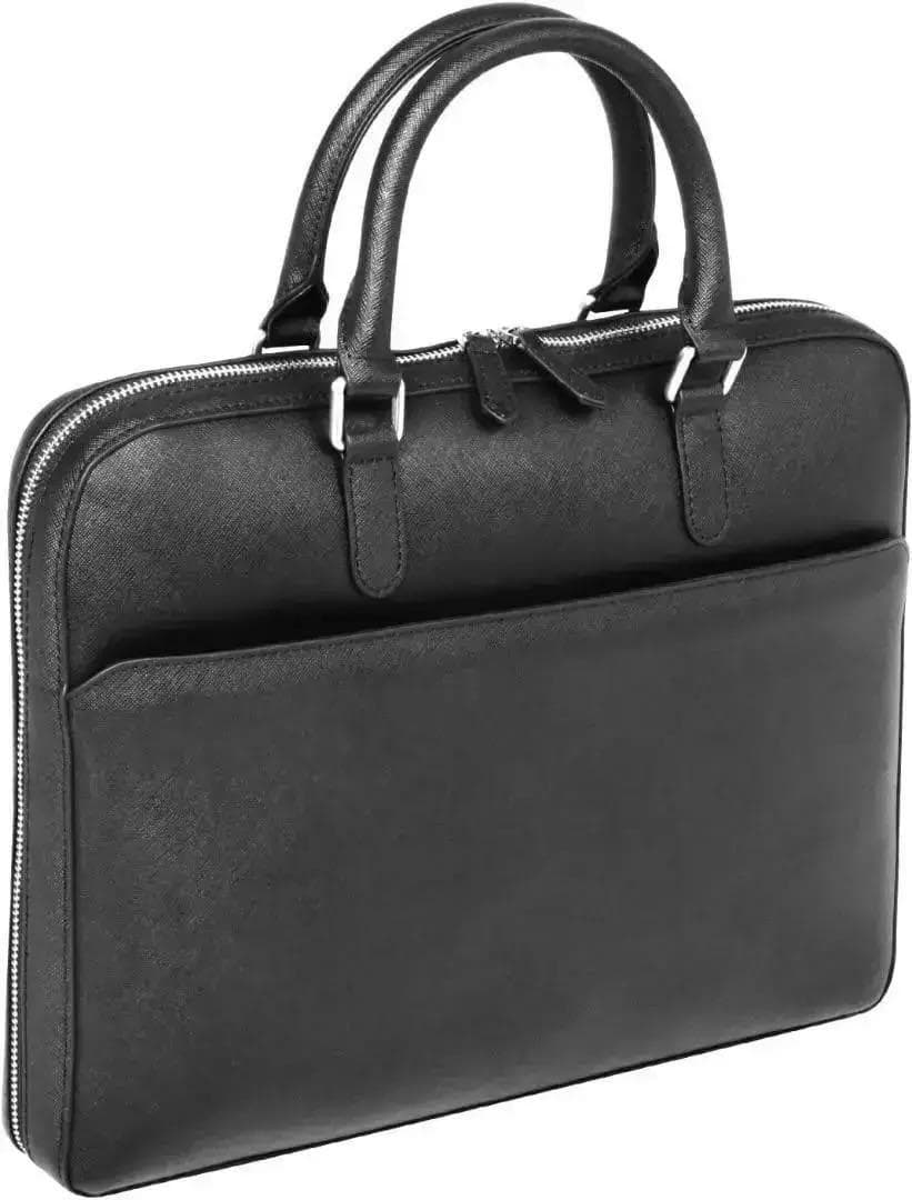 【訳あり特価】新品 高機能 ビジネスバッグ 本革 スリムデザイン 黒 レザー