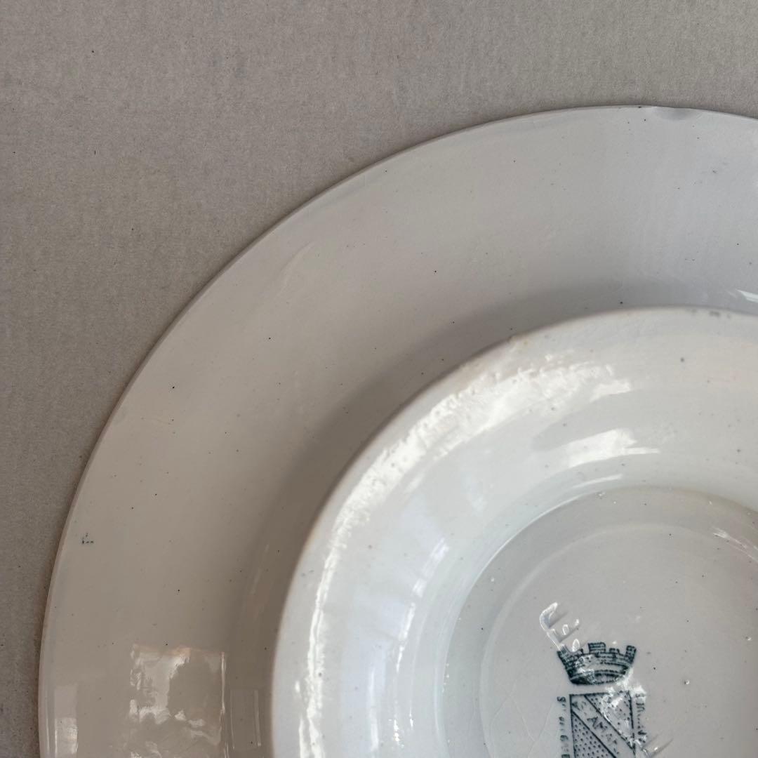 フランスアンティーク サンタマン PRIMAブルーの蔓の花が可愛いコンポティエ