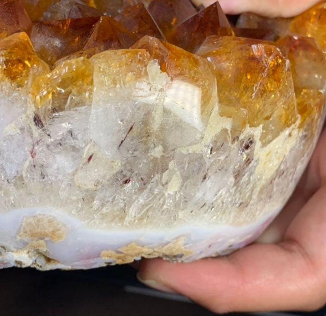 ALLSALE☆透明度有り☆結晶美☆ディープシトリン原石クラスター