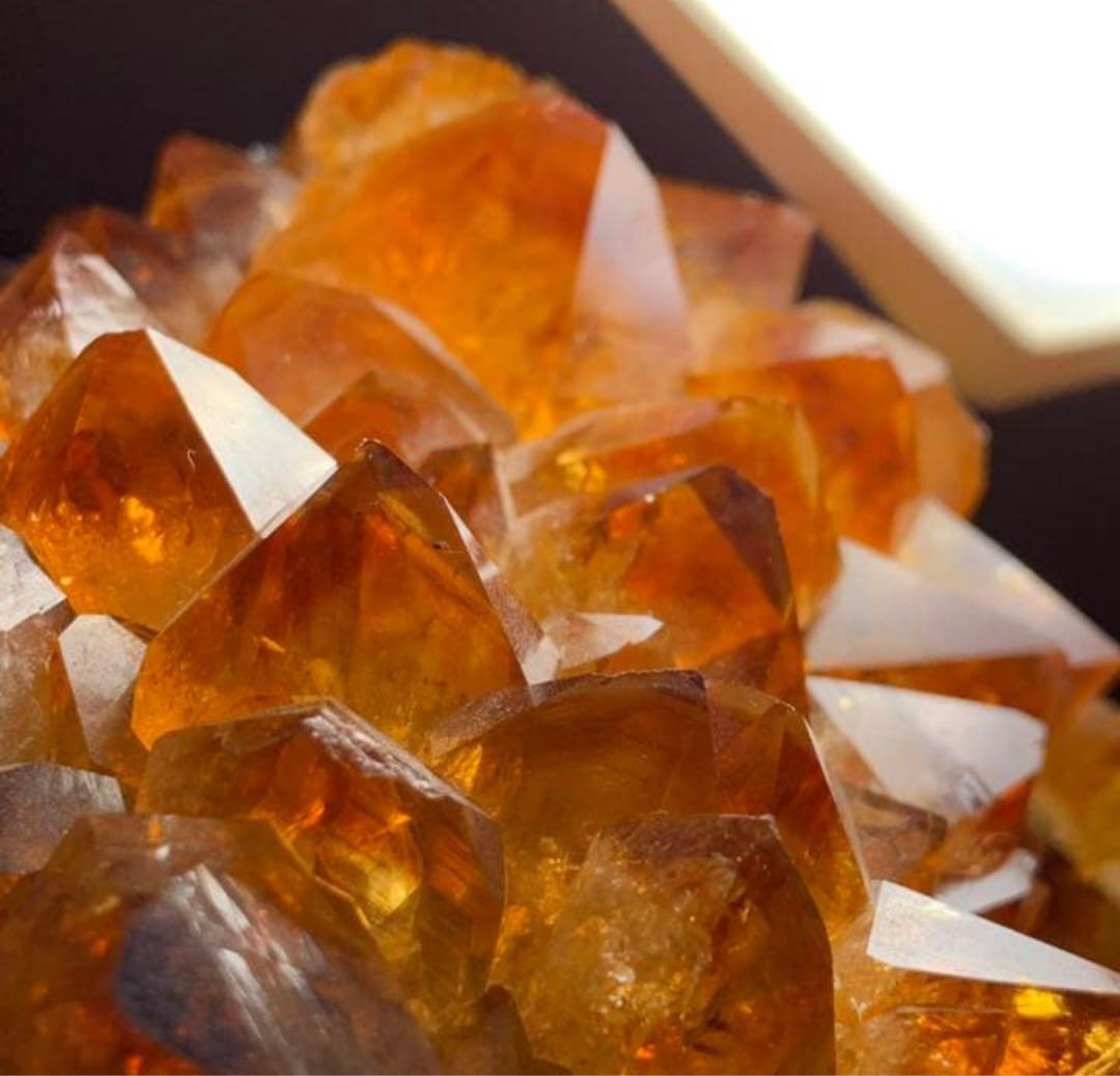 ALLSALE☆透明度有り☆結晶美☆ディープシトリン原石クラスター