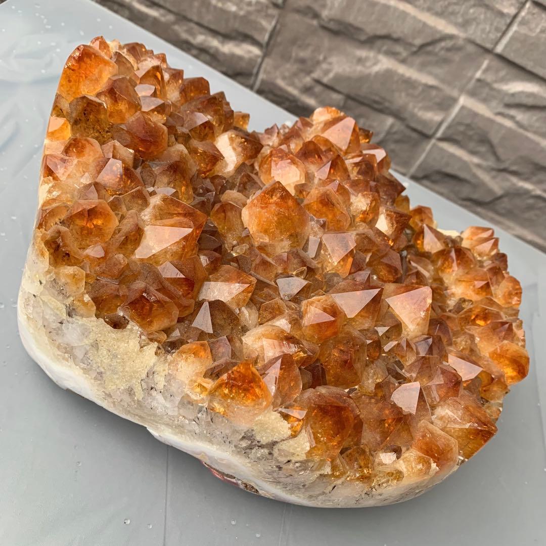 ALLSALE☆透明度有り☆結晶美☆ディープシトリン原石クラスター