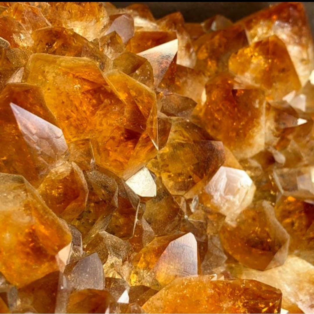ALLSALE☆透明度有り☆結晶美☆ディープシトリン原石クラスター