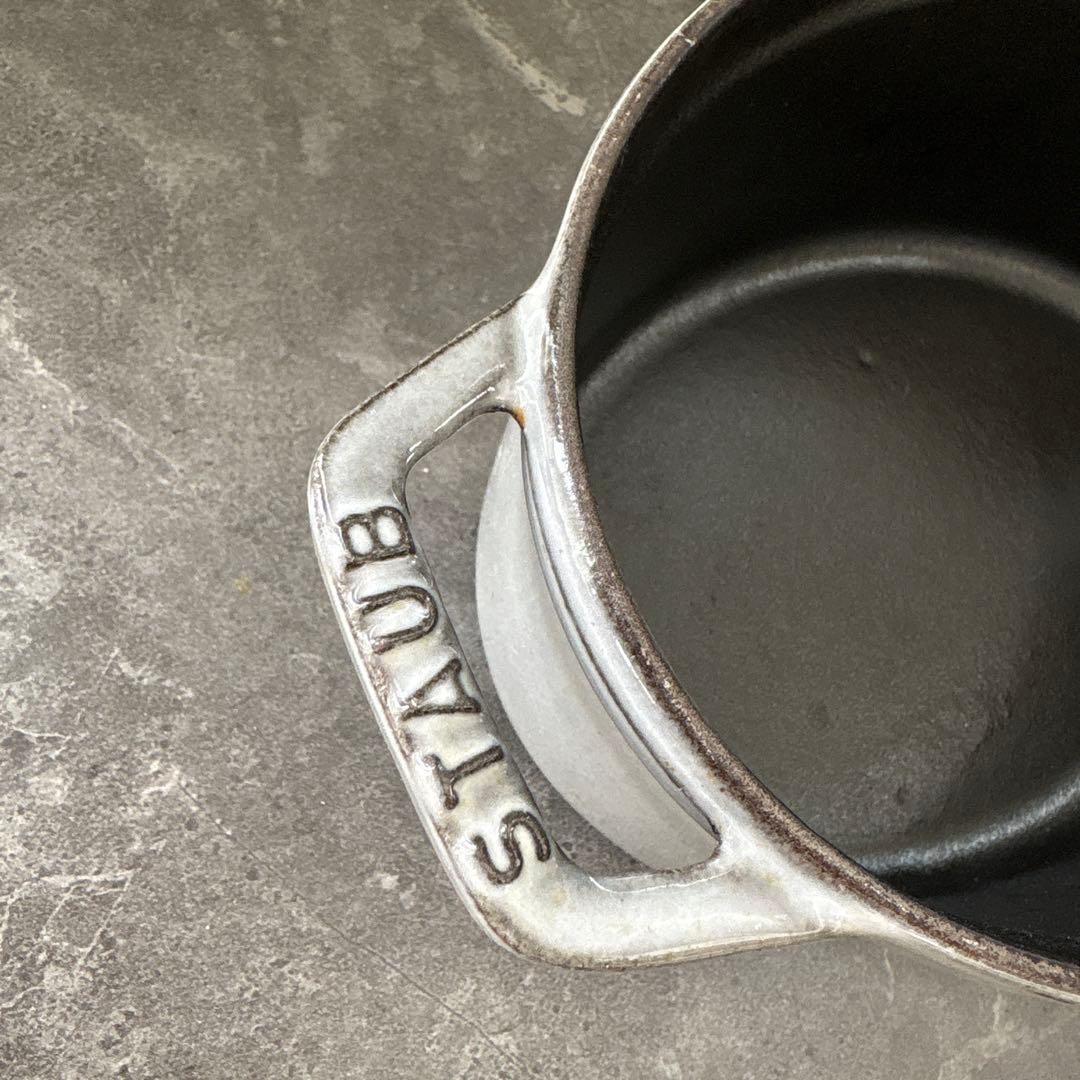 STAUB ストウブ ココットオーバル グレー両手鍋 17cm