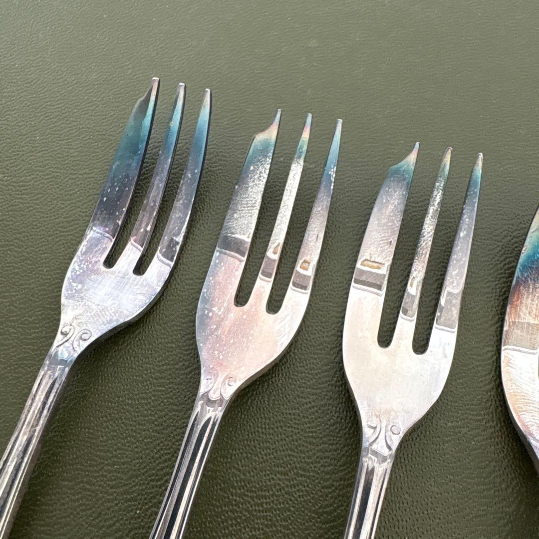 マッピン&ウェッブ　ケーキサーバー&フォーク6本　銀仕上げ　マッピンプレート