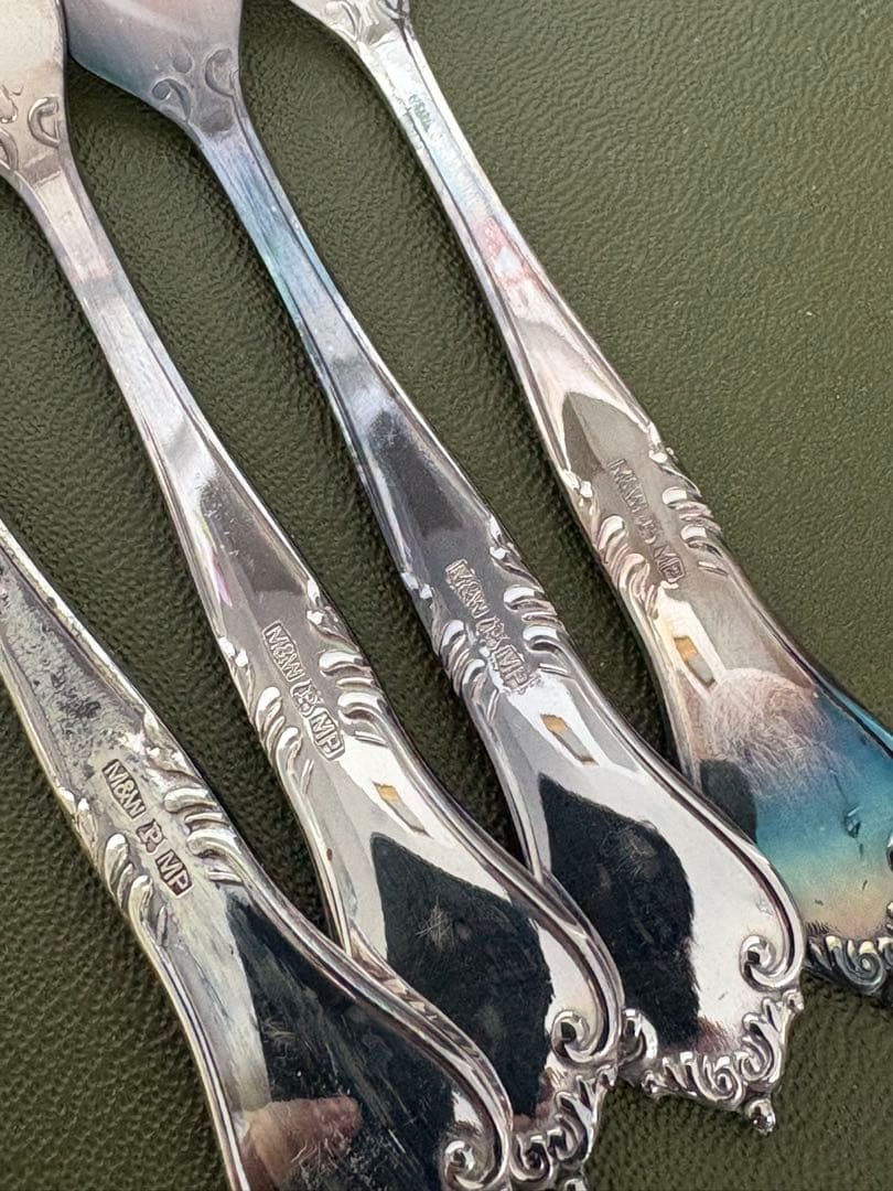 マッピン&ウェッブ　ケーキサーバー&フォーク6本　銀仕上げ　マッピンプレート