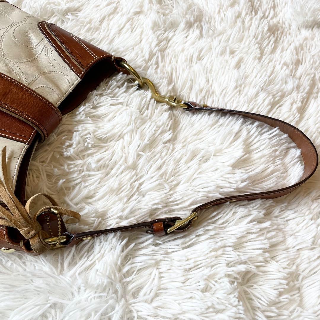 バッグ Coach Signature Leather Hobo Bag