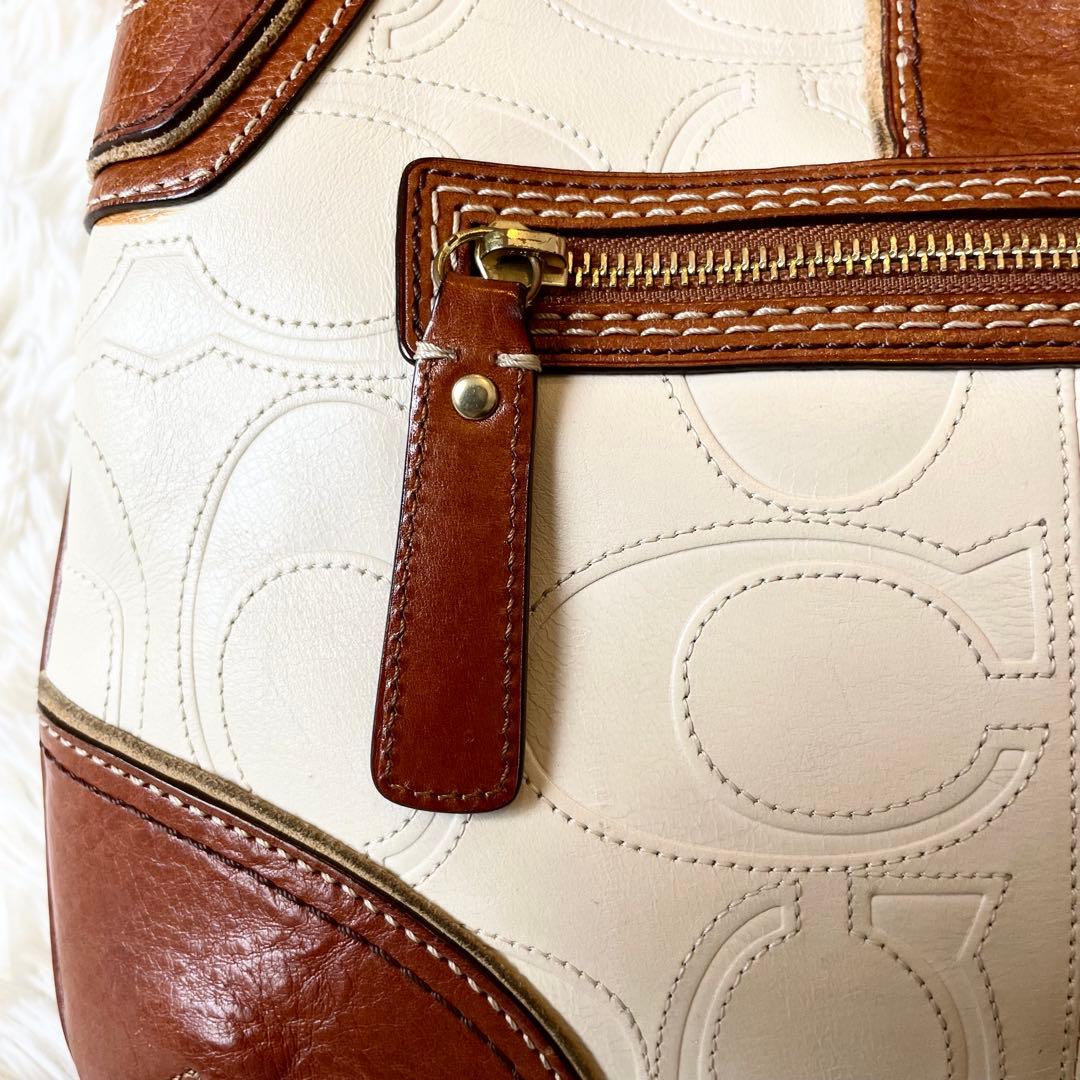 バッグ Coach Signature Leather Hobo Bag