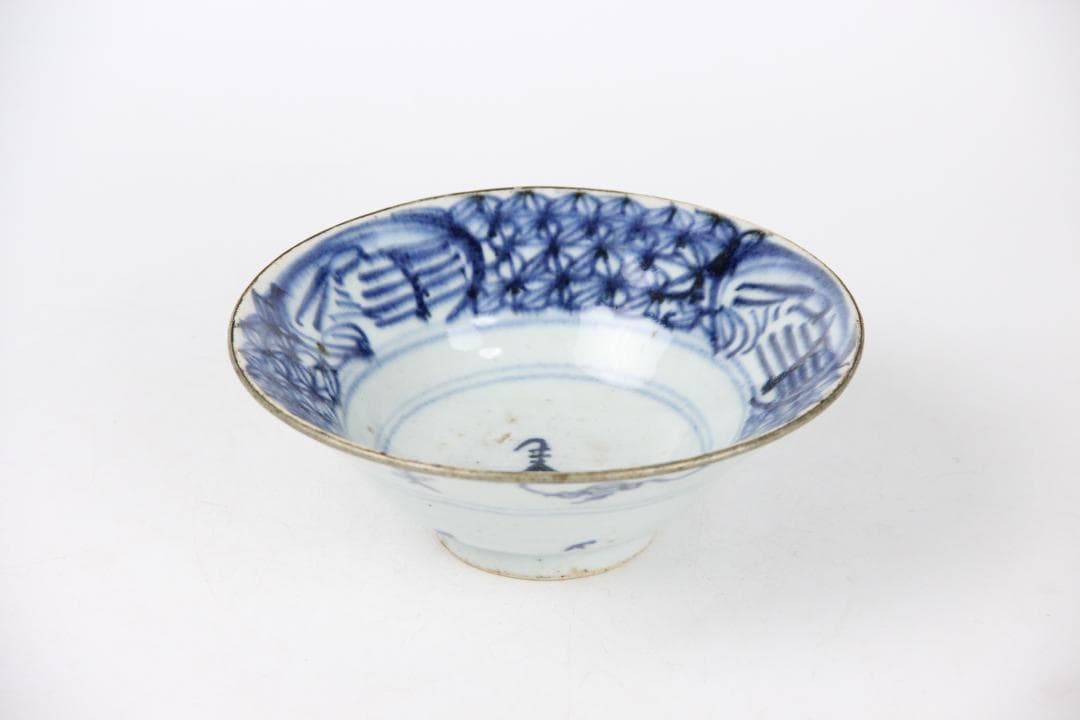 中国古美術 唐物 染付  清時代　菓子器　茶碗　清康熙　青花 EY11-2