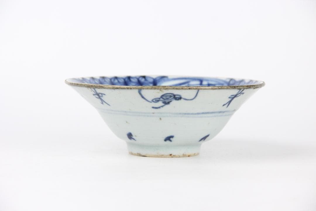 中国古美術 唐物 染付  清時代　菓子器　茶碗　清康熙　青花 EY11-2