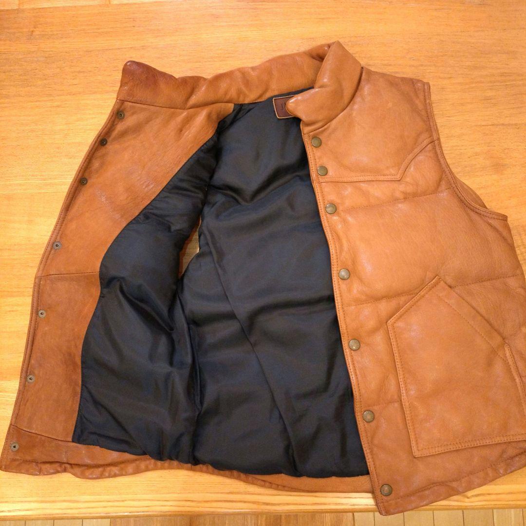 JACK ROSE　レザーダウンベスト美品 ブラウン系