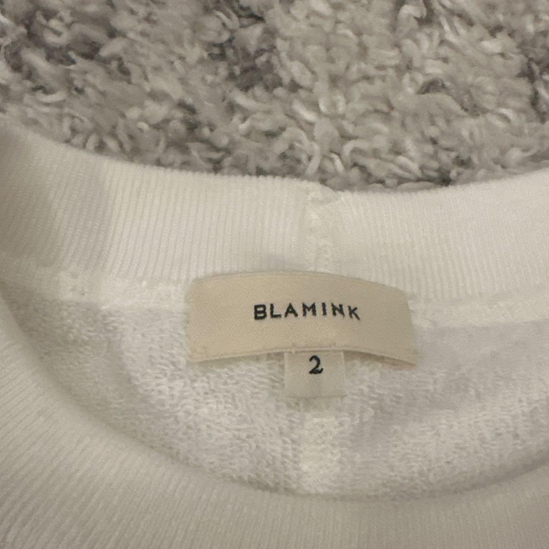 BLAMINK ホワイト 吊り裏毛素材のロングスリーブ