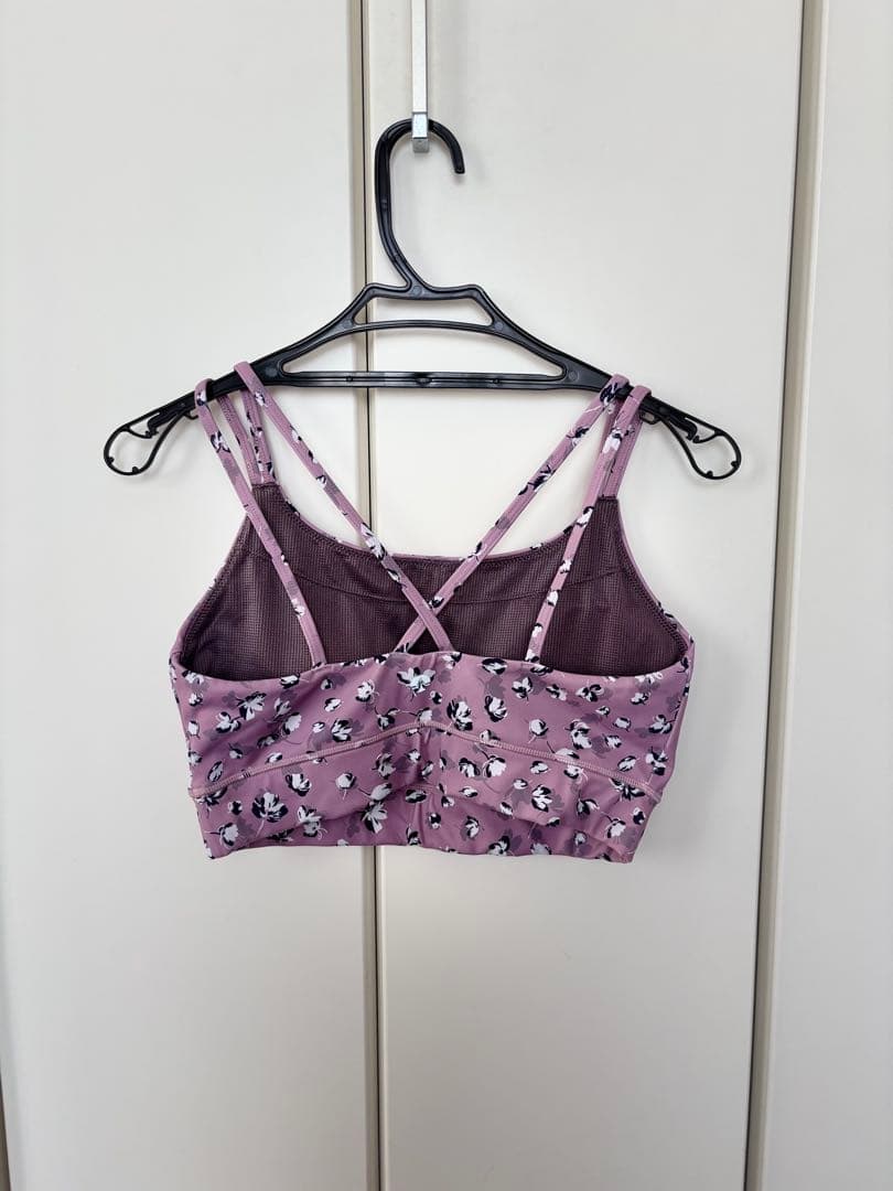 スカーラ　薄紫色 花柄 ヨガブラとタンクトップセット　M size