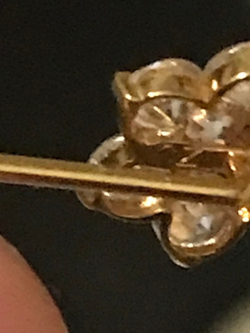 人気商品、k18、フラワーブローチピン