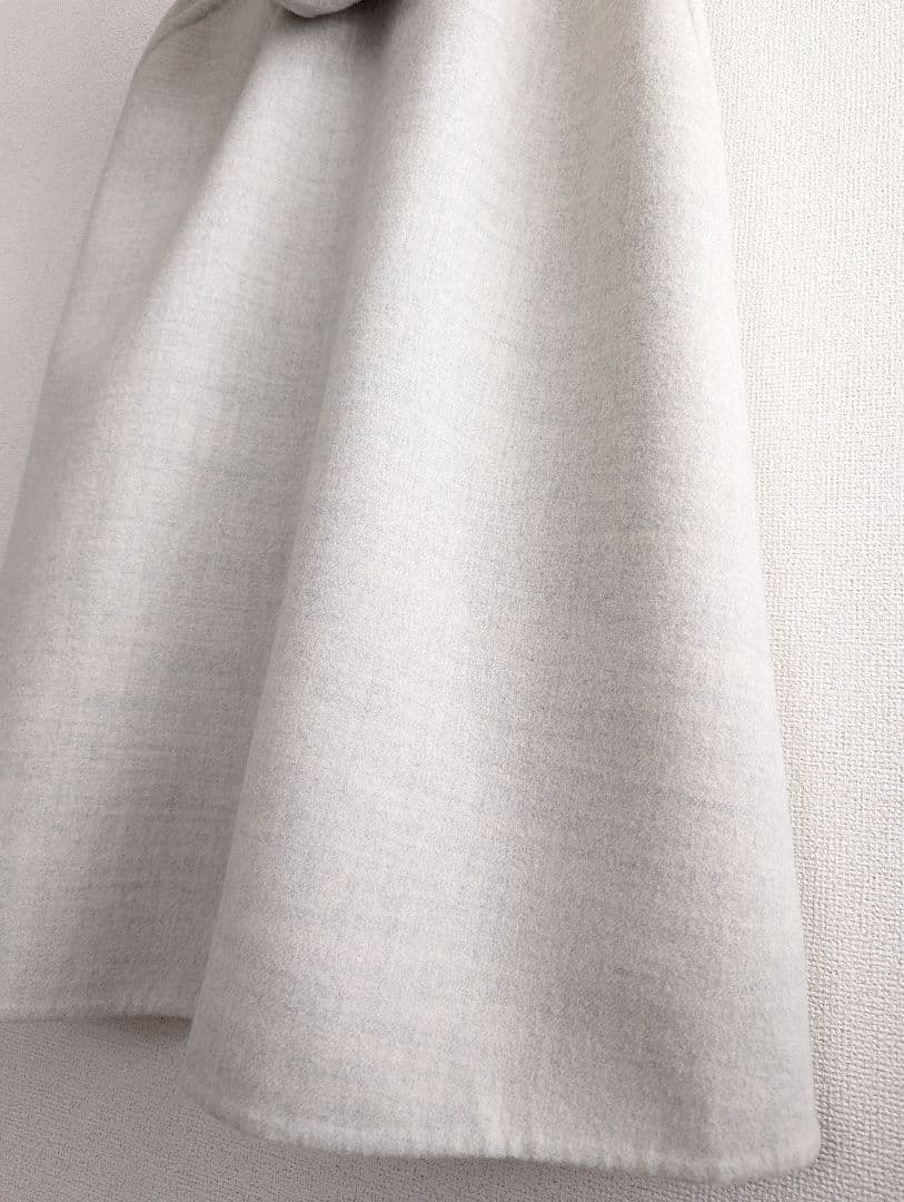 【良品】Tomorrowland Wフェイスウールマントコート　薄グレー