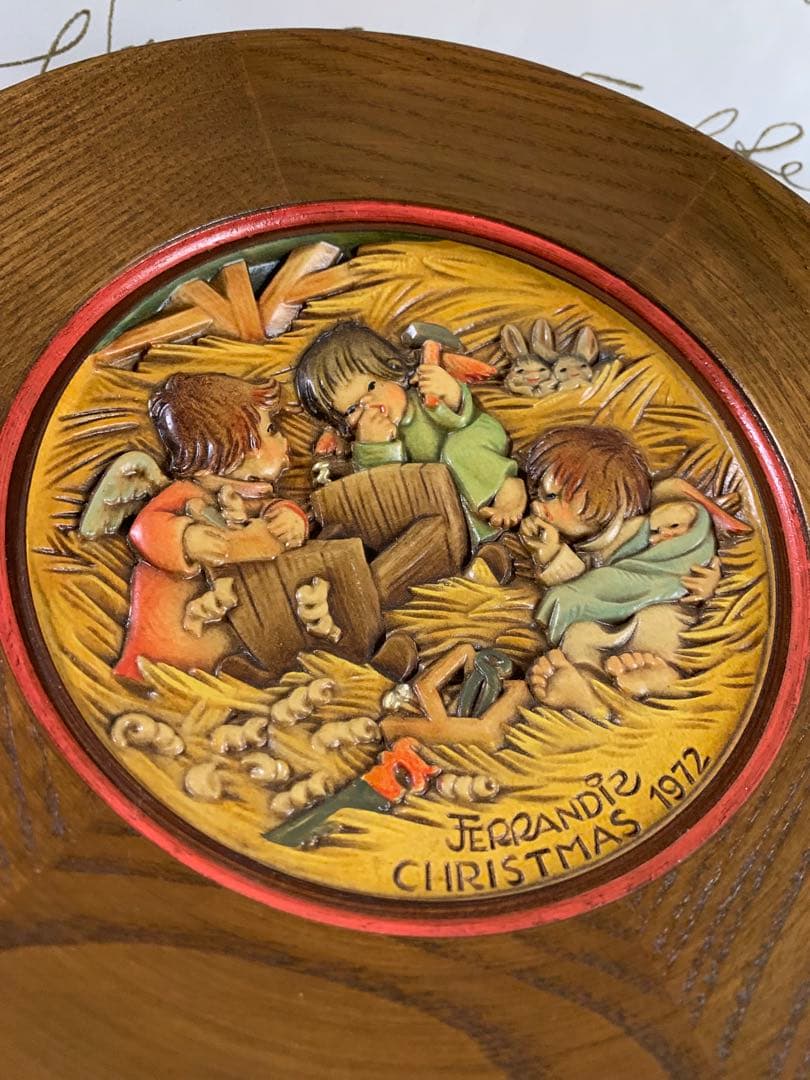 アンリ人形　ビンテージ1972年クリスマス木製プレート！可愛い過ぎます！