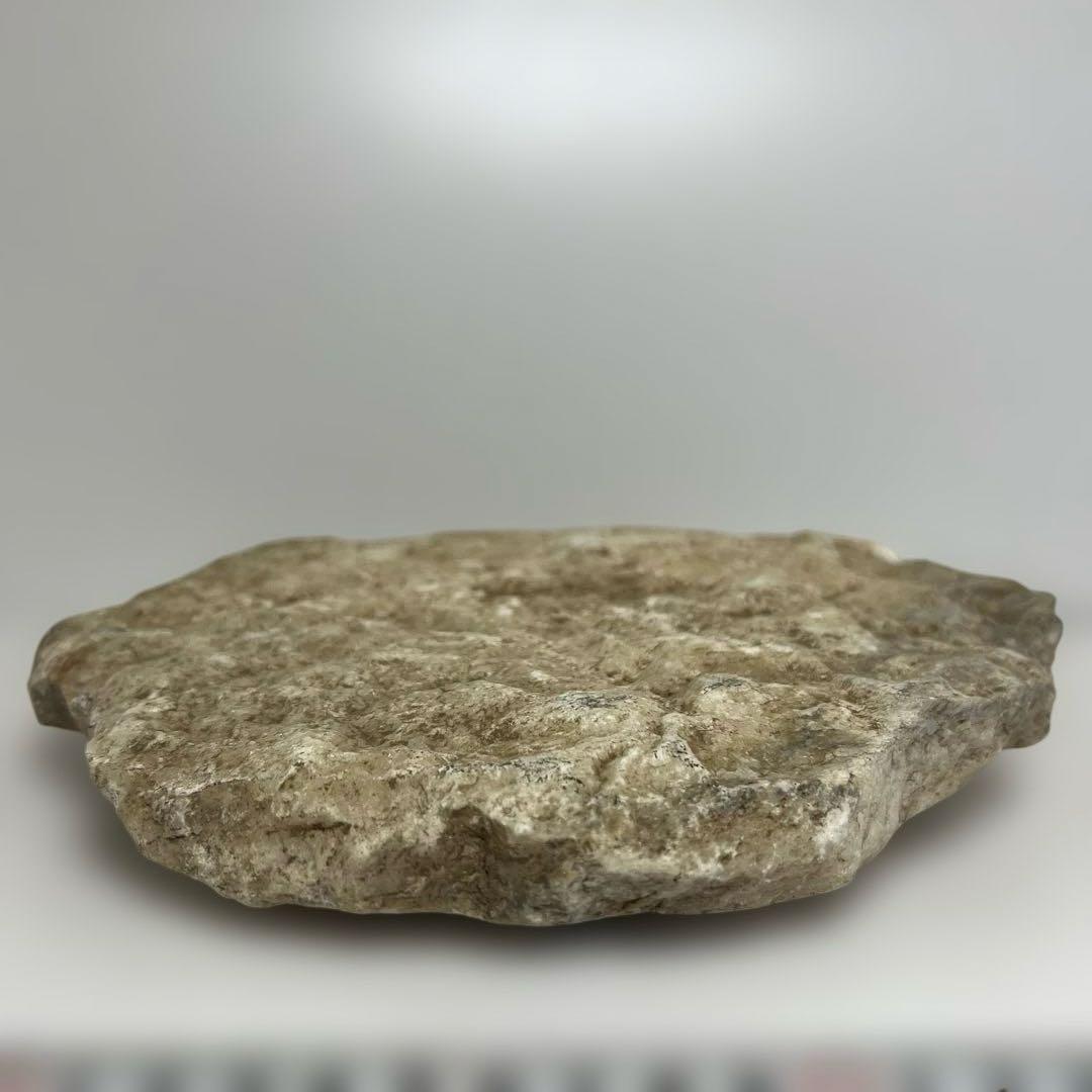 中国清時代　大理石　硯　盲仏　幅25㎝ 東K8-0202① タサコサ