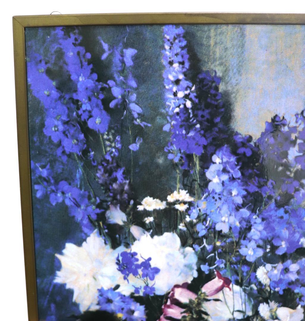 ローラ・クームス・ヒルズ ヴィンテージ ステンドグラス 花束 パステル画 絵画