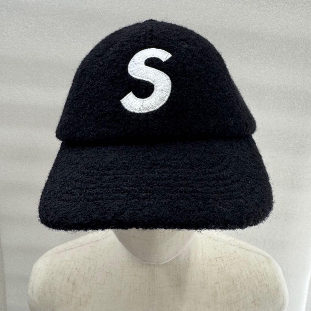 【人気】SUPREME キャップ　ブラック　Sロゴ ウール　USA