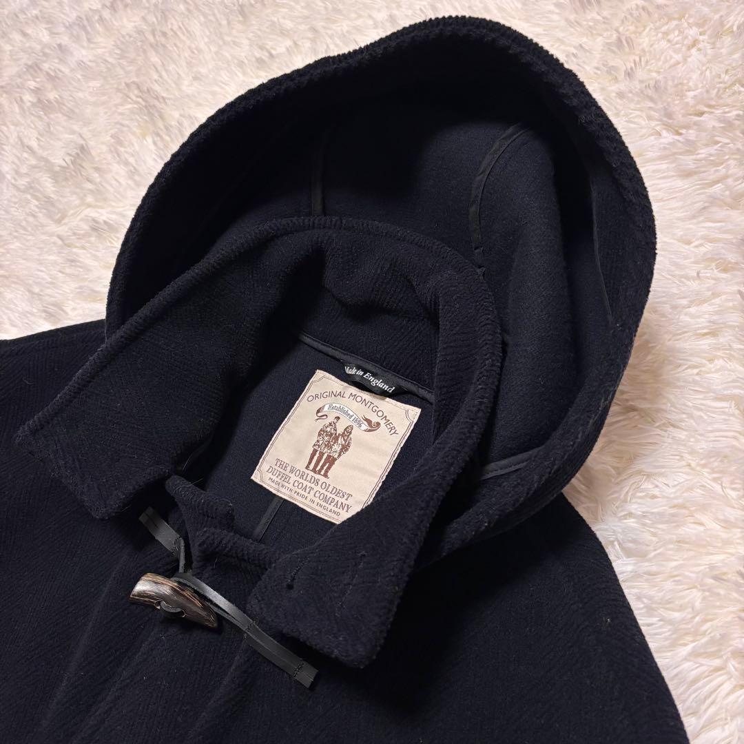 ✨希少✨モンゴメリー　ダッフルコート　ヘリンボーン　フード 着脱可　ネイビー