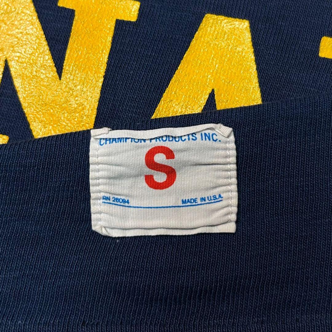 70s Vintage チャンピオン × NAVY フットボールtシャッ 紺×黄