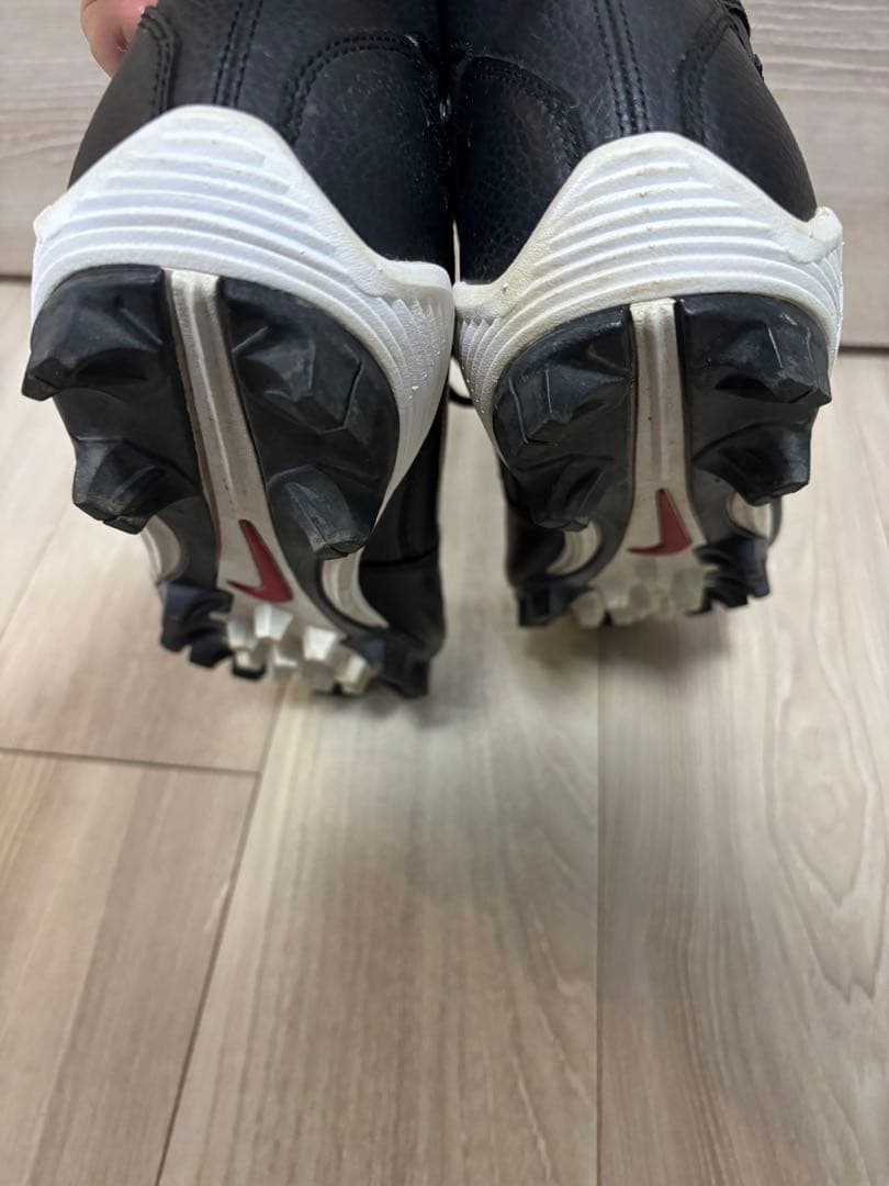 美品 NIKE レザー スパイク シューズ ブラック 30cm