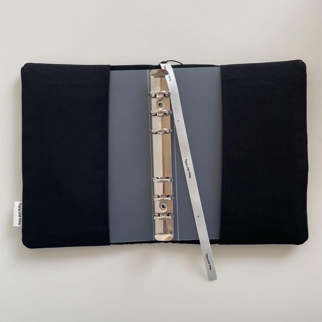 早い者勝ち　韓国　バインダー　カバー　貯金　リフィル　A6　黒　ベルベット