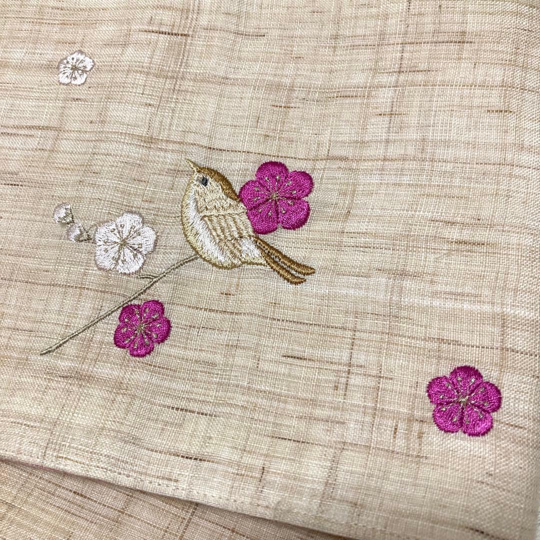 高級　レア　新品　ツモリチサト　渋い粋な感じ　半幅帯　ベージュ系　くすみピンク