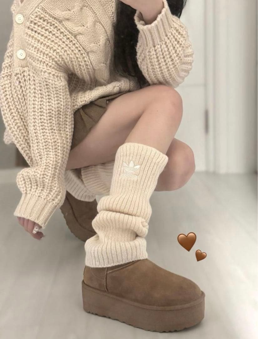 アディダスレッグウォーマー 2点セット 黒白