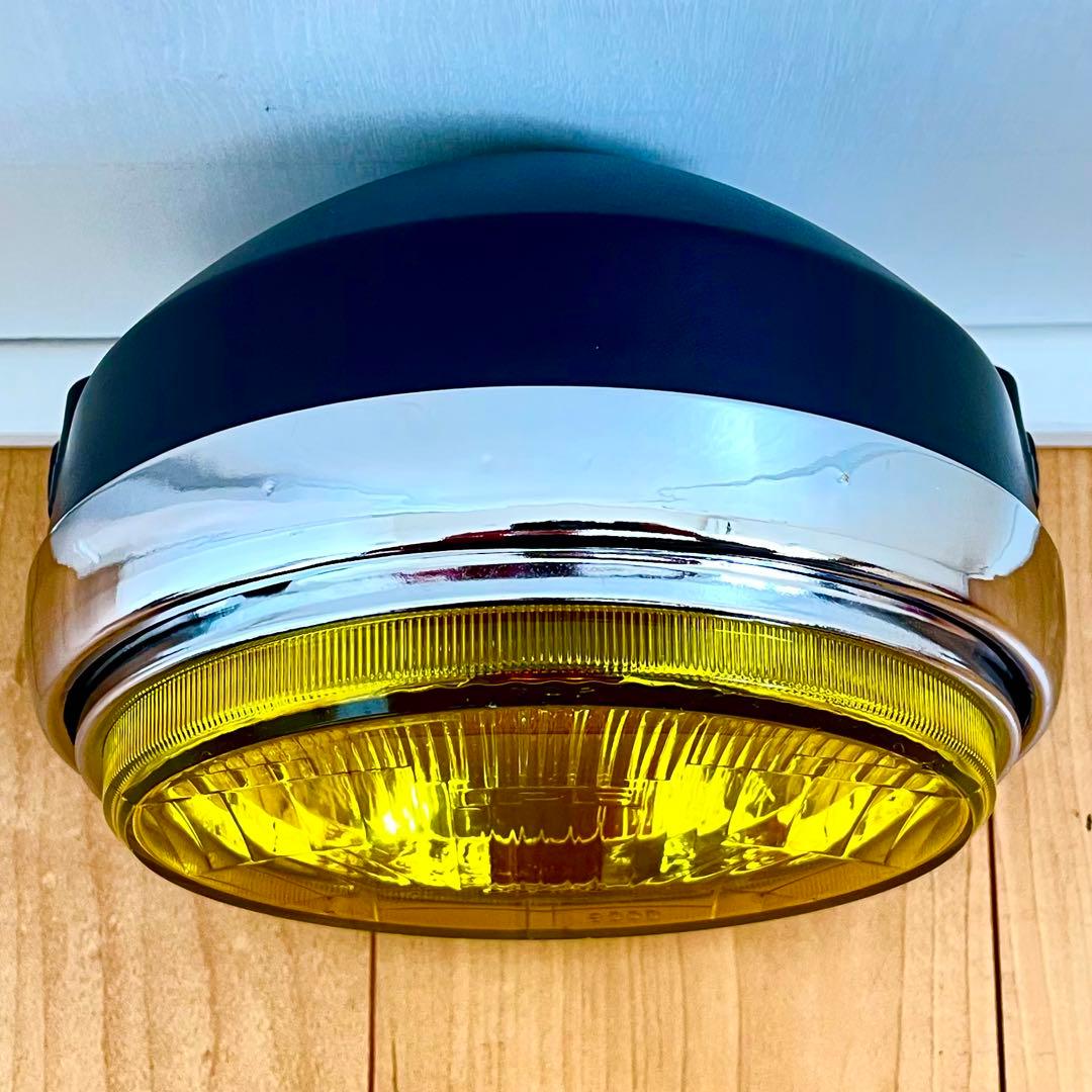 当時物 IPF 凹み デメキン ヘッドライト イエロー