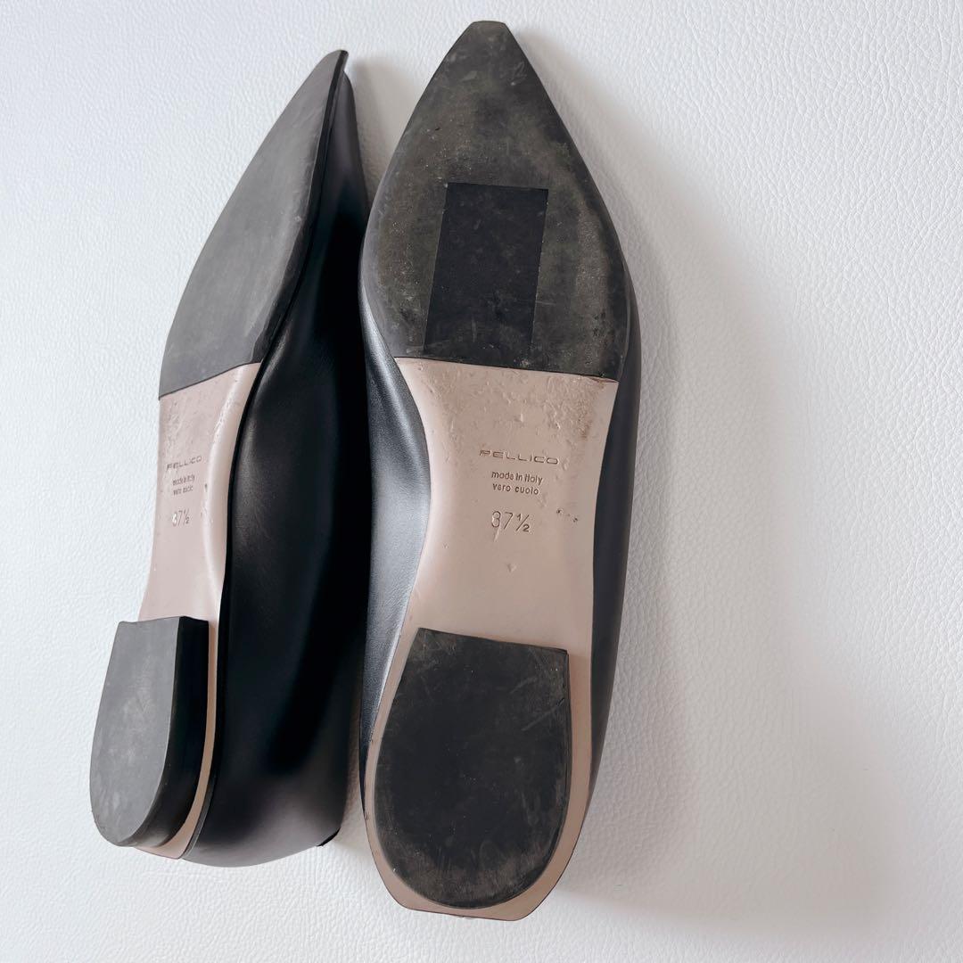超美品✨PELLICOフラットパンプス　ポインテッドトゥ　レザー　24.5
