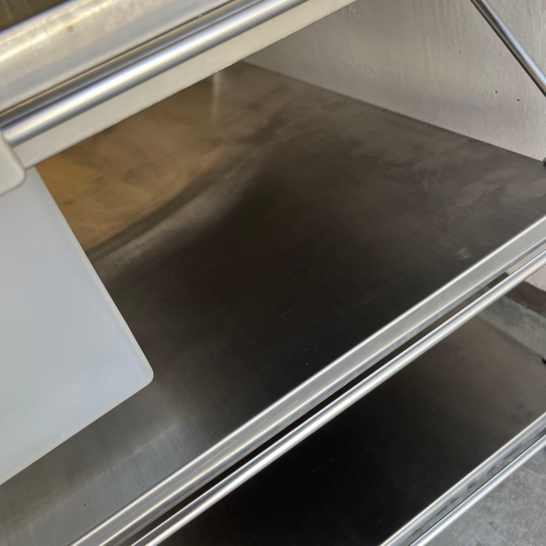 美品・廃盤ＰＰバスケット付★無印 ステンレスユニットシェルフ・ステンレス棚セット