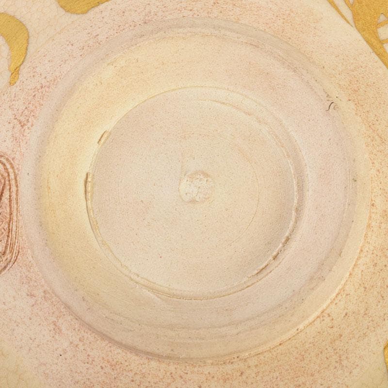 茶道具　京焼　森里陶楽造　色絵金彩　扇流絵　茶碗　共箱　C　8905