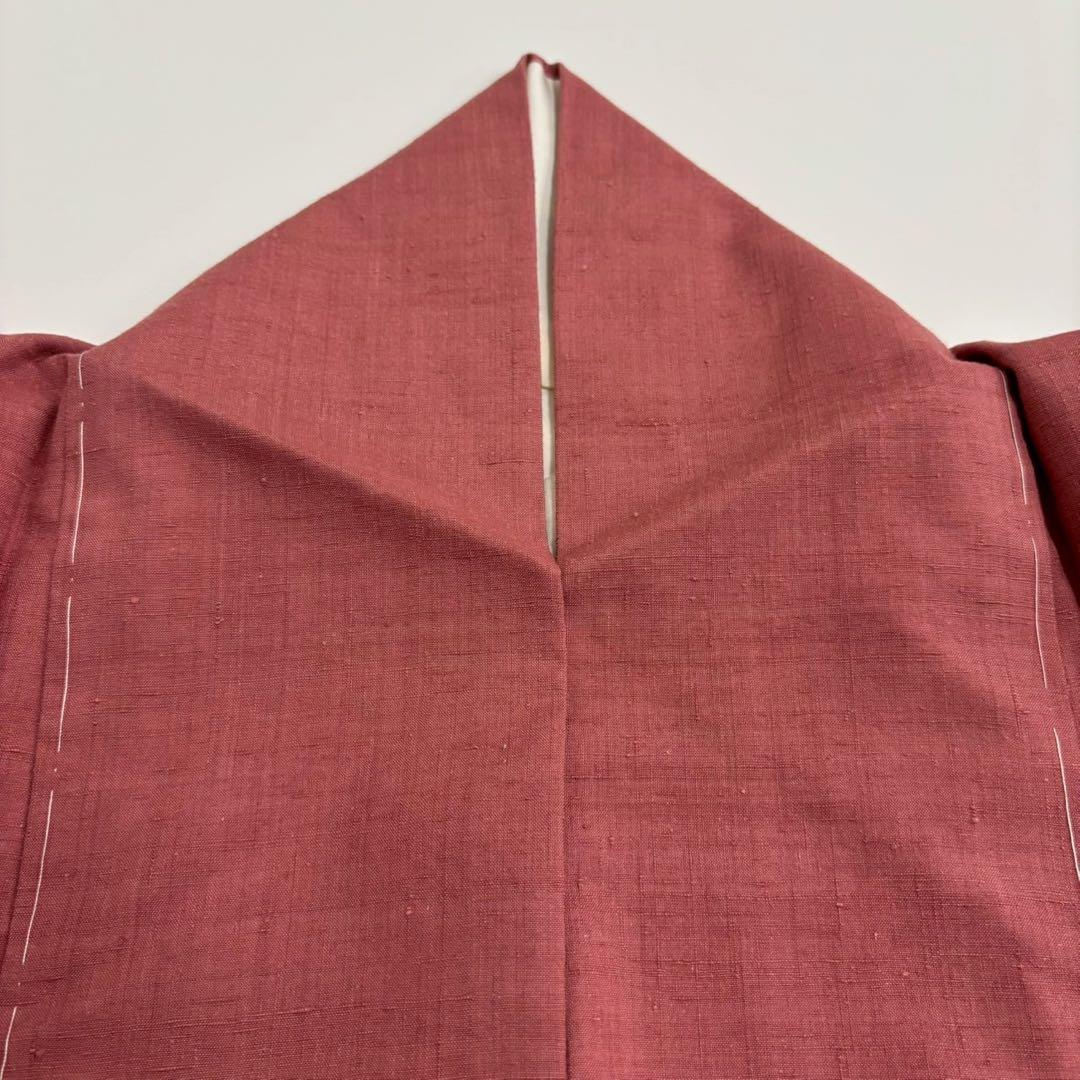 本場結城紬 奥順 はたおり娘 裄66 無地紬 着物 正絹 一つ紋 RK-5540
