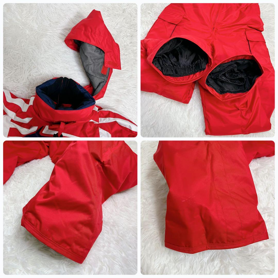 美品 フェニックス スキーウェア上下 140 ジュニア レッド ワッペン 小学生
