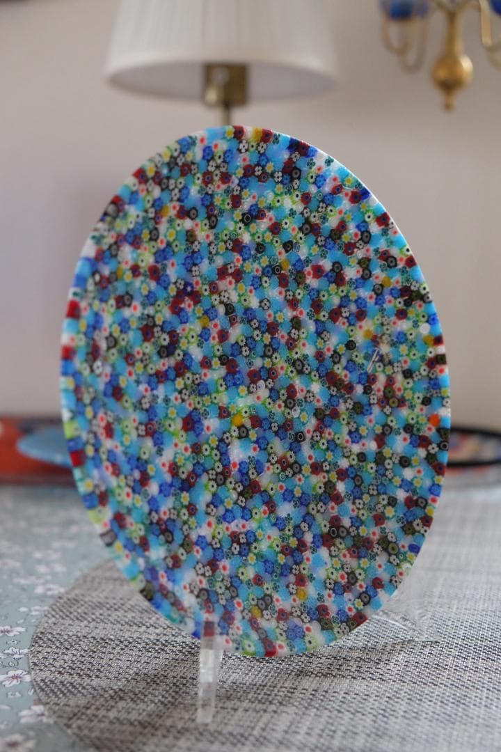 ベネチアンガラス ヴェネチアンガラス ミルフィオリ プレート グラス 江波冨士子