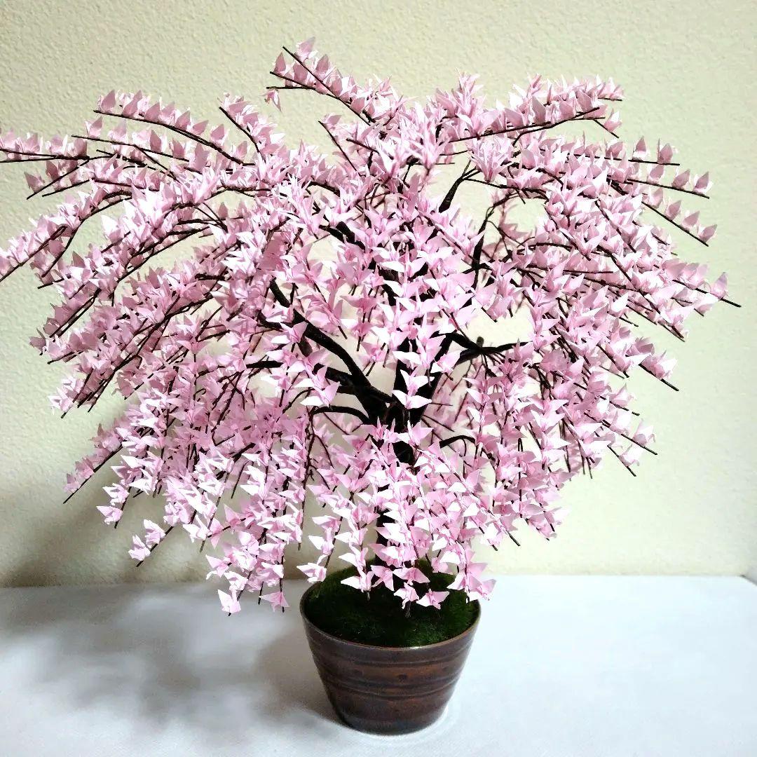 折り鶴盆栽(しだれ桜盆栽)No.49