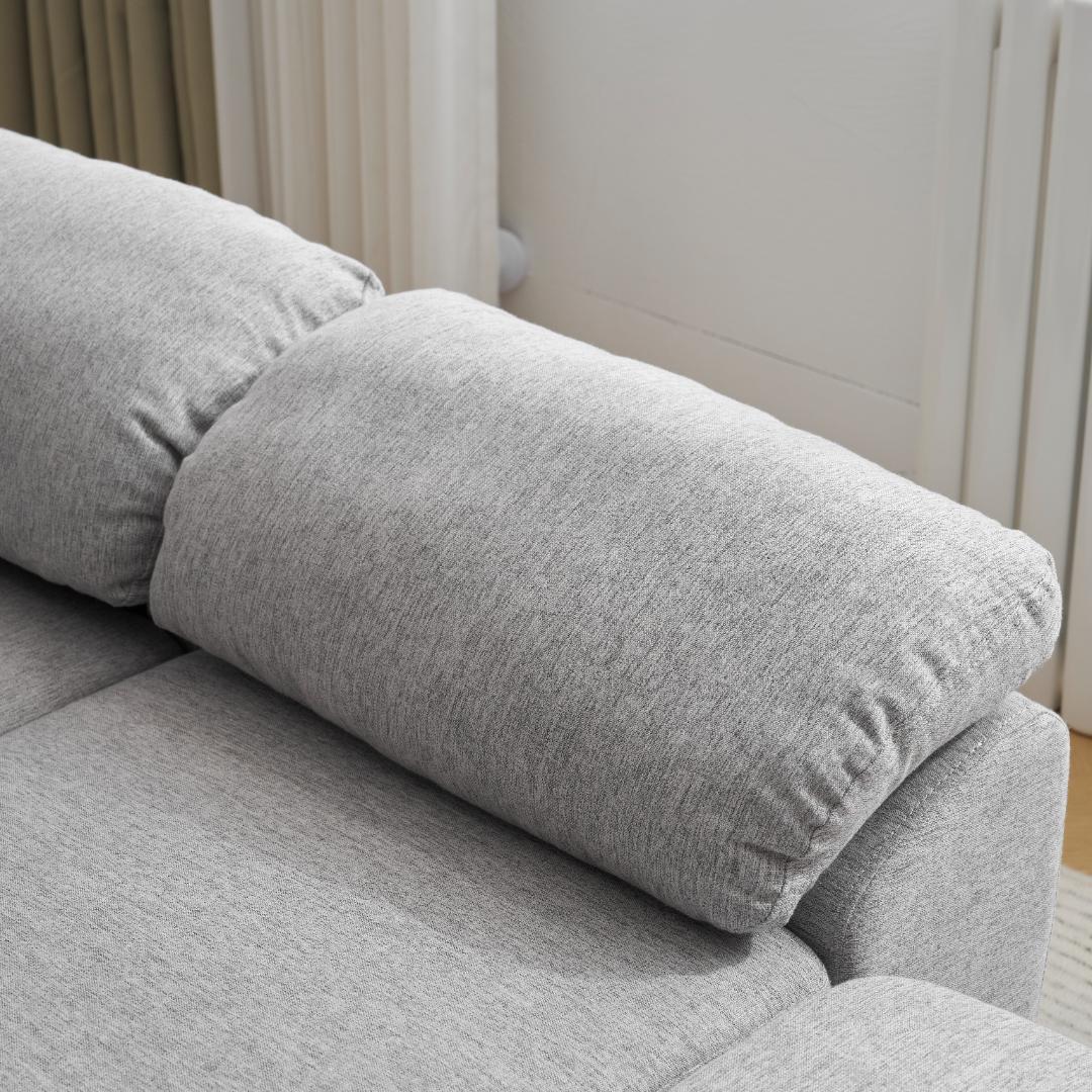 限定セール！ソファ　2-5人掛け　L字　クッション付き　肘付き　GREY