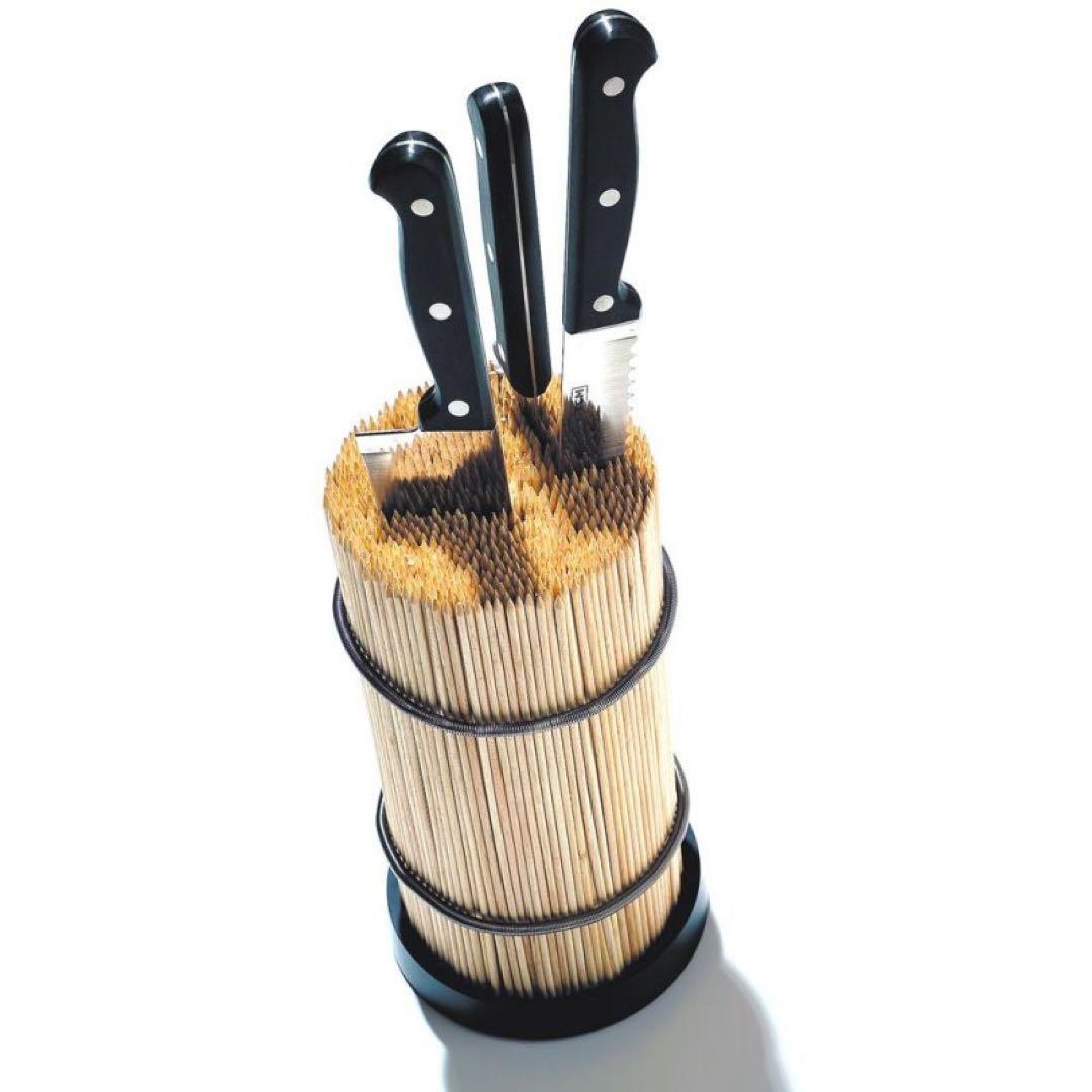 【新品・未使用】SIDE BY SIDE ナイフブロック（木製包丁差し）