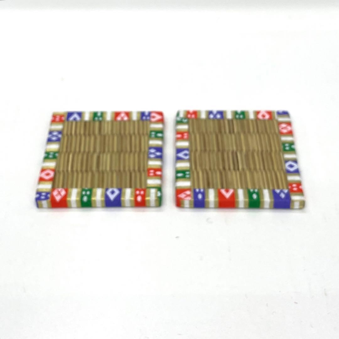 吉徳　ミッキー＆ミニー雛人形と円形　市松模様　三日月飾り台のセット売り