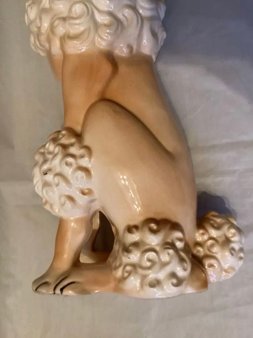 プードル 陶器製置物 インテリア　フュギュリン　レトロ　約43cm