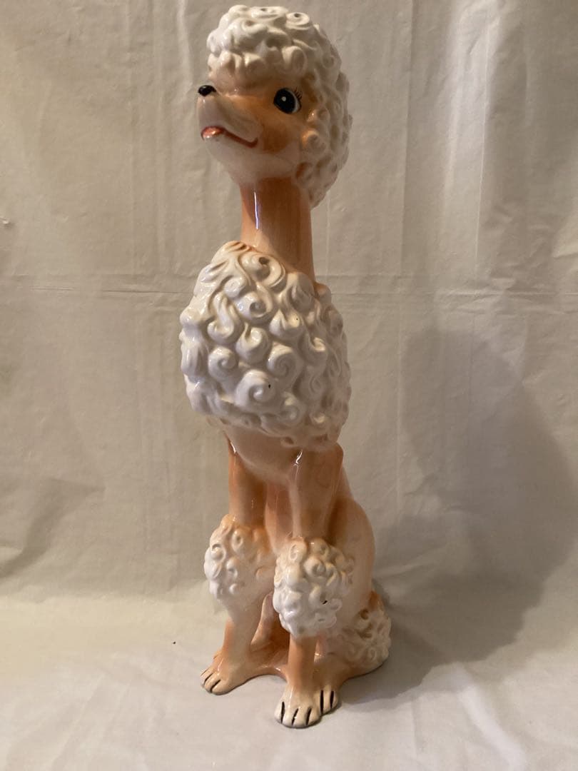 プードル 陶器製置物 インテリア　フュギュリン　レトロ　約43cm