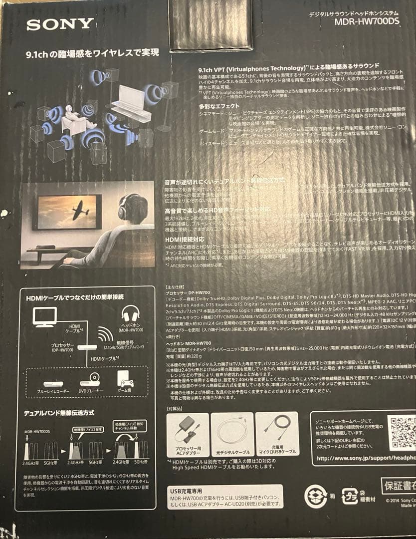 SONY デジタルサラウンドヘッドホンシステム MDR-HW700DS