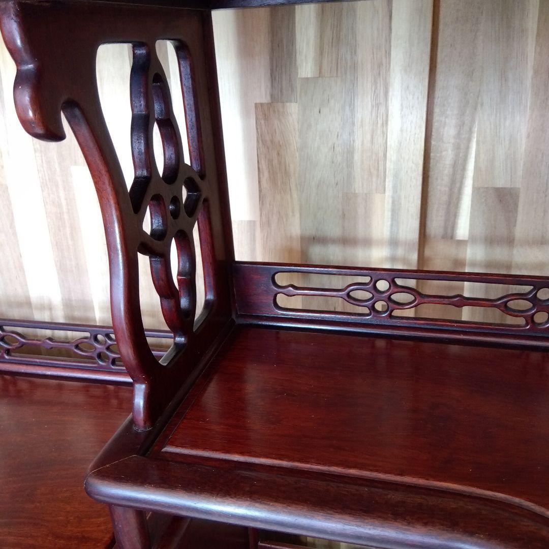 昭和レトロ 中国製 花梨 茶棚 茶箪笥 古民家 飾り棚