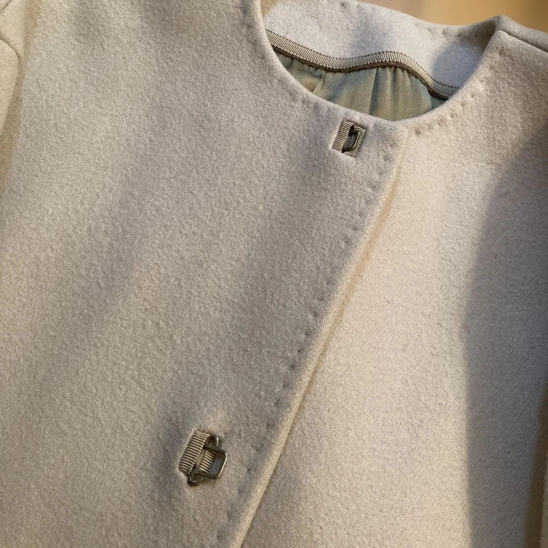 ドゥロワー drawer アイボリーコート　ウール100% 38