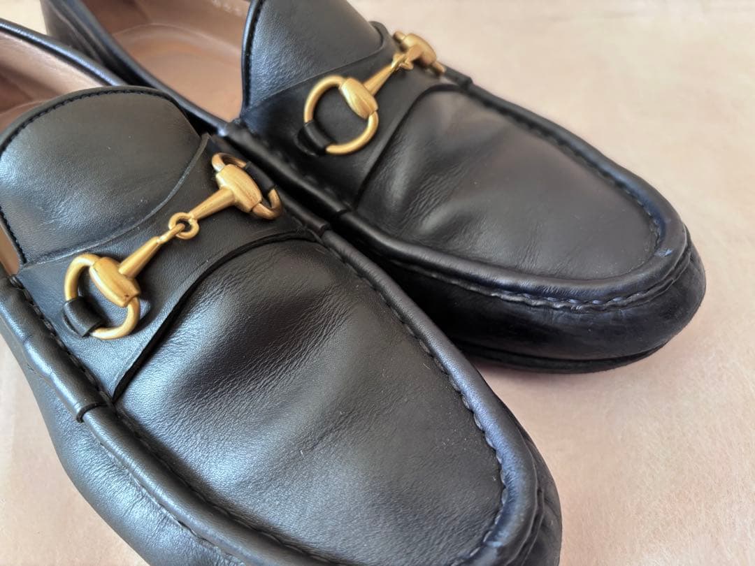 グッチGUCCI ☆ホースビットレザー ローファー 保存袋付きモカシン