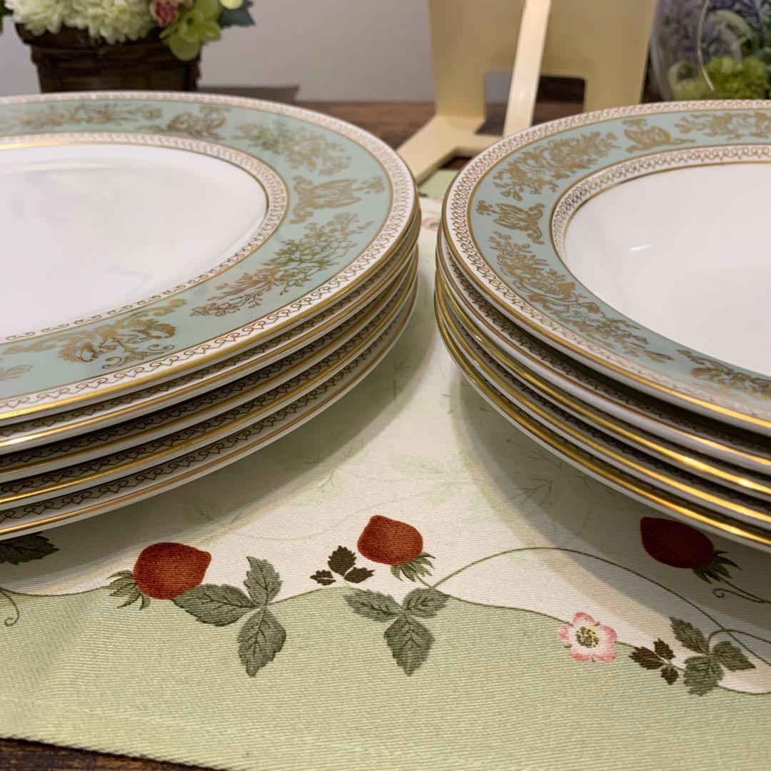 ウェッジウッド コロンビア　セージグリーン 20cmスーププレート　5枚