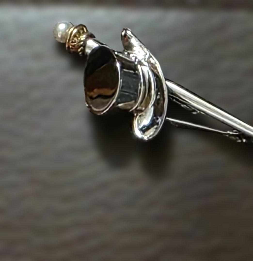 ミキモト　シルクハットブローチ ベビーパール