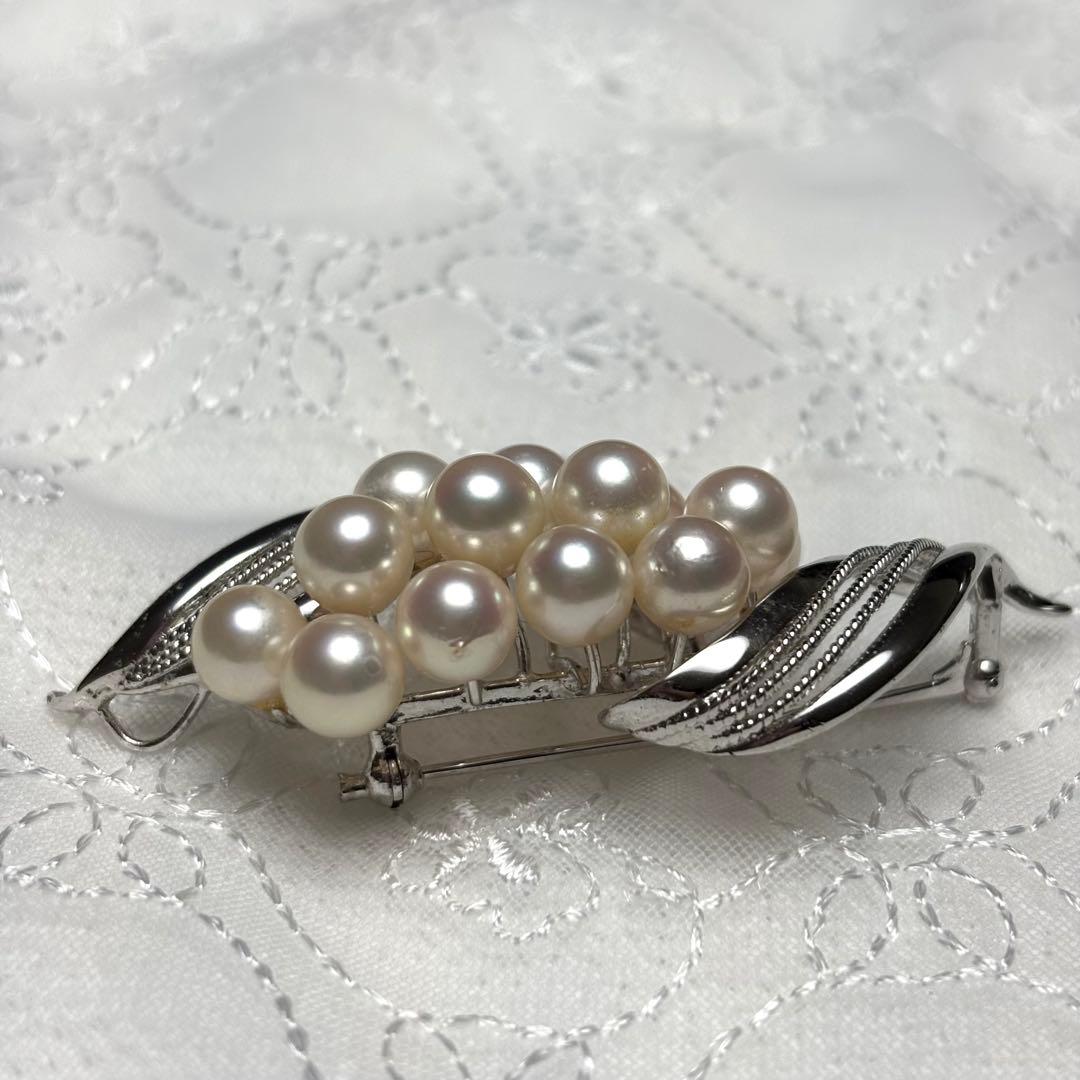 専用 極上の逸品 アコヤ真珠 ブローチ 花珠級 7mm 13珠 ケース付き
