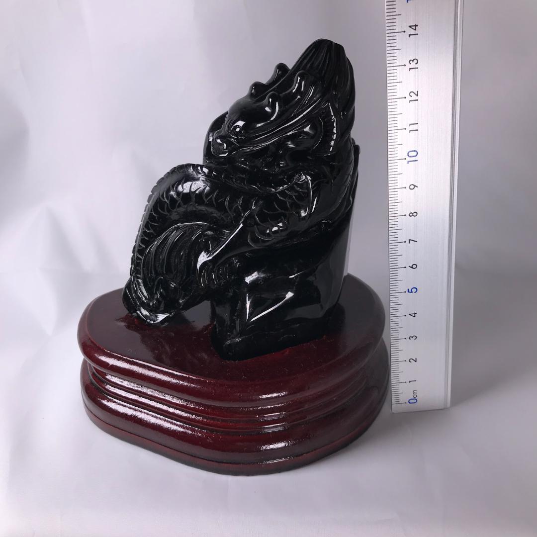 モリオン 黒水晶 チベット産 彫刻 龍 竜 ドラゴン 魔除け パワーストーン